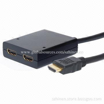HDMI Splitter, 1 x 2 Pigtail Type, Supports Highest Video Resolution 1,080P